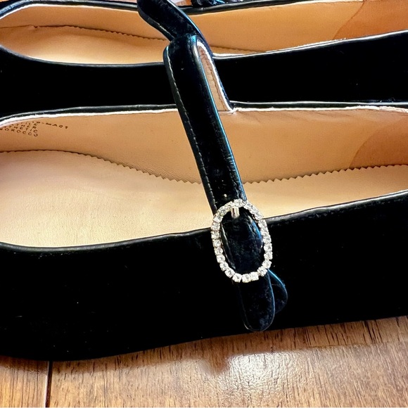 J. Crew Black Velvet Flats with Buckle Detail size 8.5M - Picture 6 of 8